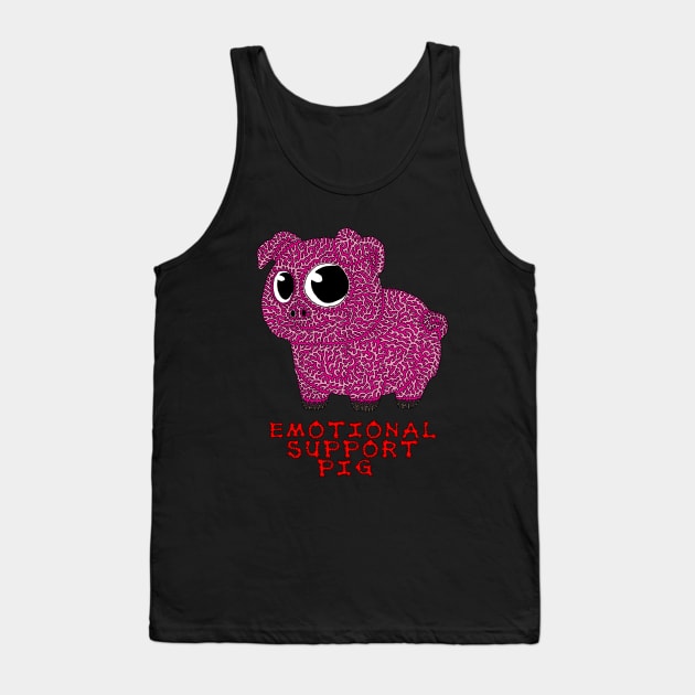 Emotional Support Pig Tank Top by NightserFineArts